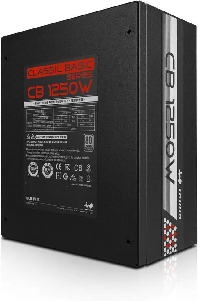 Alt view image 7 of 7 - InWin CB 1250W Classic Basic Series 1250 Watt Fully Modular Power Supply 80+ Platinum Certified, Black