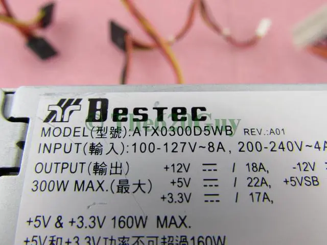 Alt view image 4 of 5 - Genuine Dell Inspiron 580 300W 300 Watts Power Supply R850G Bastec ATX0300D5WB