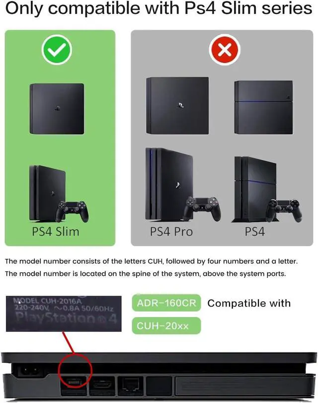 Alt view image 2 of 6 - LHM for PS4 Slim Power Supply Replacement ADP-160CR, N15-160P1A CUH-20xx Series Compatible with Repair Tool Kit & Guide