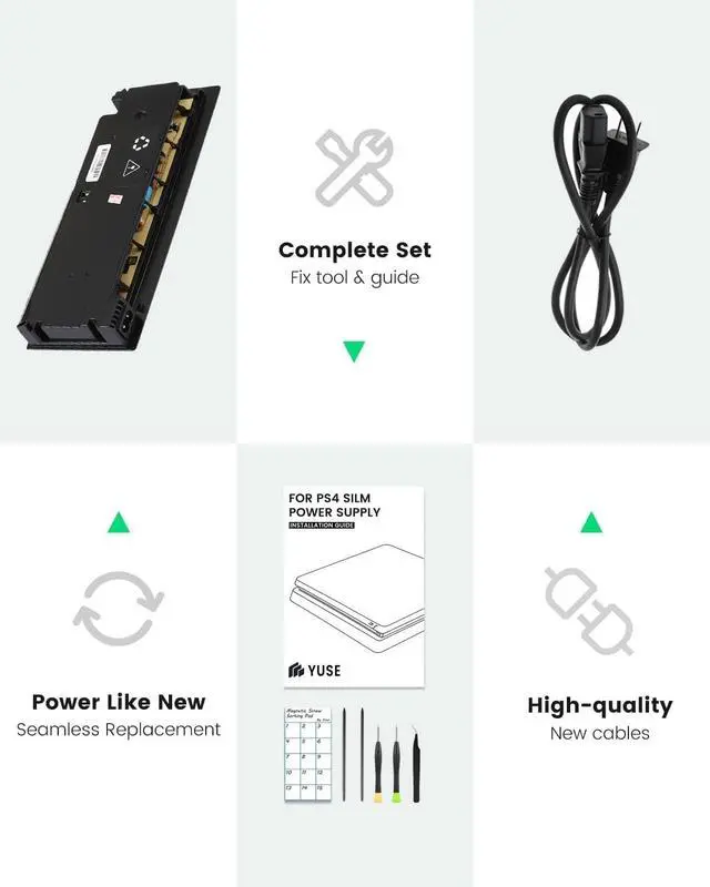 Alt view image 3 of 6 - LHM for PS4 Slim Power Supply Replacement ADP-160CR, N15-160P1A CUH-20xx Series Compatible with Repair Tool Kit & Guide