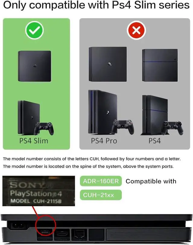 Alt view image 2 of 6 - LHM for PS4 Slim Power Supply Replacement ADP-160ER, N16-160P1A CUH-21xx Series Compatible with Repair Tool Kit & Guide