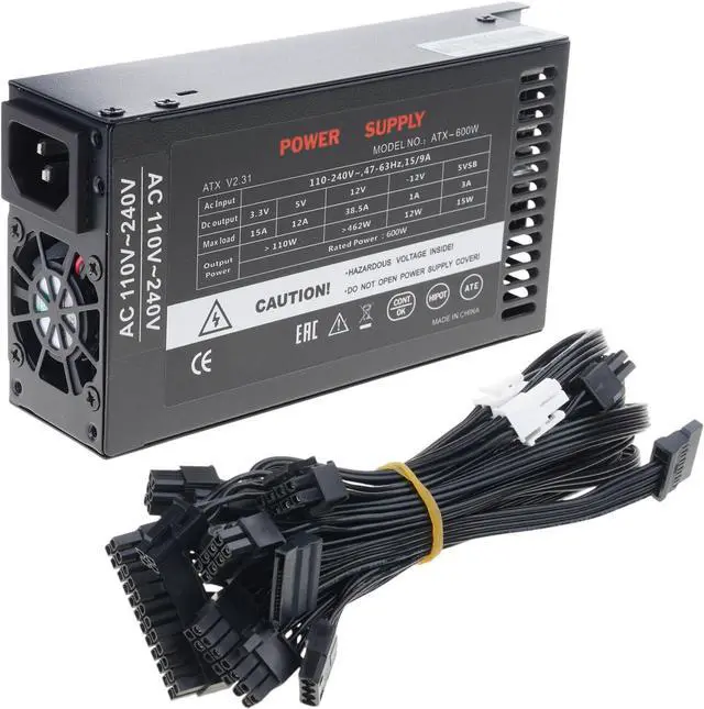 Main image of 600W Full Modulars 110-264V Power Supply Unit for ITX Case High Efficiency Low Noise Cooling Fan Flexs ATXs PSUs