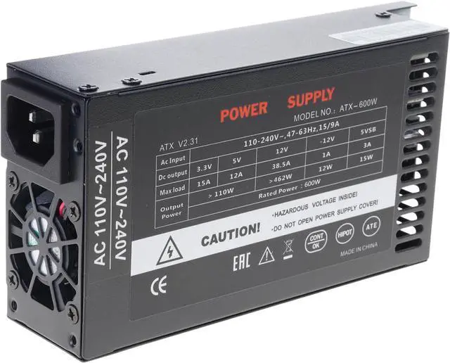 Alt view image 5 of 7 - 600W Full Modulars 110-264V Power Supply Unit for ITX Case High Efficiency Low Noise Cooling Fan Flexs ATXs PSUs