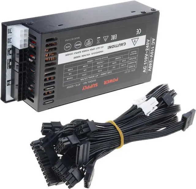Alt view image 4 of 7 - 600W Full Modulars 110-264V Power Supply Unit for ITX Case High Efficiency Low Noise Cooling Fan Flexs ATXs PSUs