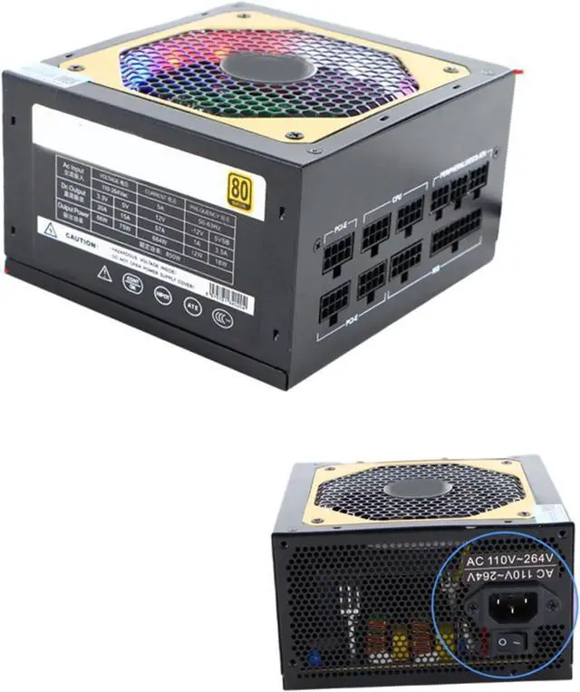 Alt view image 5 of 7 - 850W Power Supply Computer 12V PC Chassis Cooling Fan for Electronic Sport Desktop Computers Temperatures Control