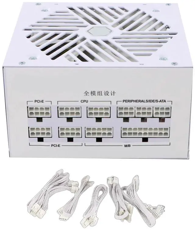 Main image of 110-240V Silent Operation Watt Full Modular Power Supply, Large 120mm Silent Fan PC Power Supply with Fan for Desktop Computer