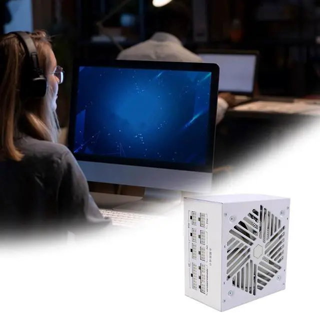 Alt view image 5 of 7 - 110-240V Silent Operation Watt Full Modular Power Supply, Large 120mm Silent Fan PC Power Supply with Fan for Desktop Computer