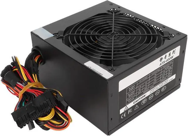 Alt view image 2 of 7 - 400W Desktop Power Supply with Temperature Control & for PCs, Quiet Fan & Steel Design