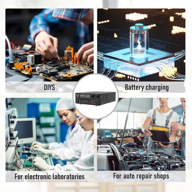 Alt view image 6 of 6 - DC Power Supply Variable, 0-15V 0-60A 900W Switching DC Regulated Bench Power Supply with Encoder Knob, Output On/Off Switch, 4-Digit LED Display, OVP & OCP, Aux Output Terminal - SPS-1560H