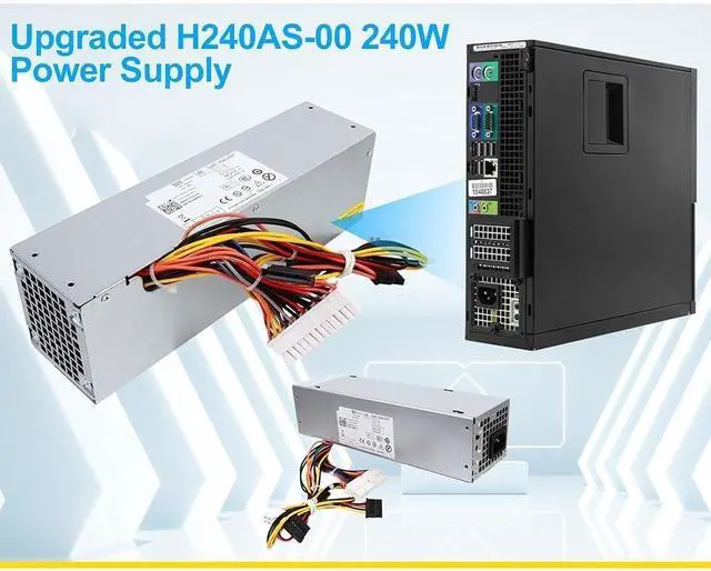 Alt view image 3 of 7 - 240W Power Supply Unit for Dell for OptiPlex 390/790/990/3010/7010/9010 SFF Systems, Replacement for H240AS-00 H240ES-00 D240ES-00 AC240AS-00 L240AS-00