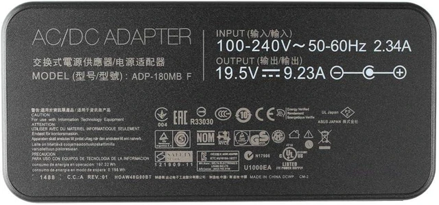 Alt view image 3 of 3 - 180W 19.5V Power Charger Charger Charger Adapter Compatible with Asus PG27UQ Monitor AC Adapter (5.5×2.5mm) Black