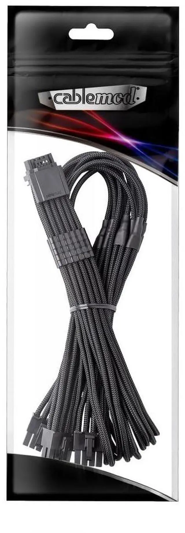 Alt view image 3 of 3 - CableMod C-Series ModMesh Sleeved 12VHPWR StealthSense PCI-e Cable for Corsair (Black, 16-pin to Triple 8-pin, 60cm)
