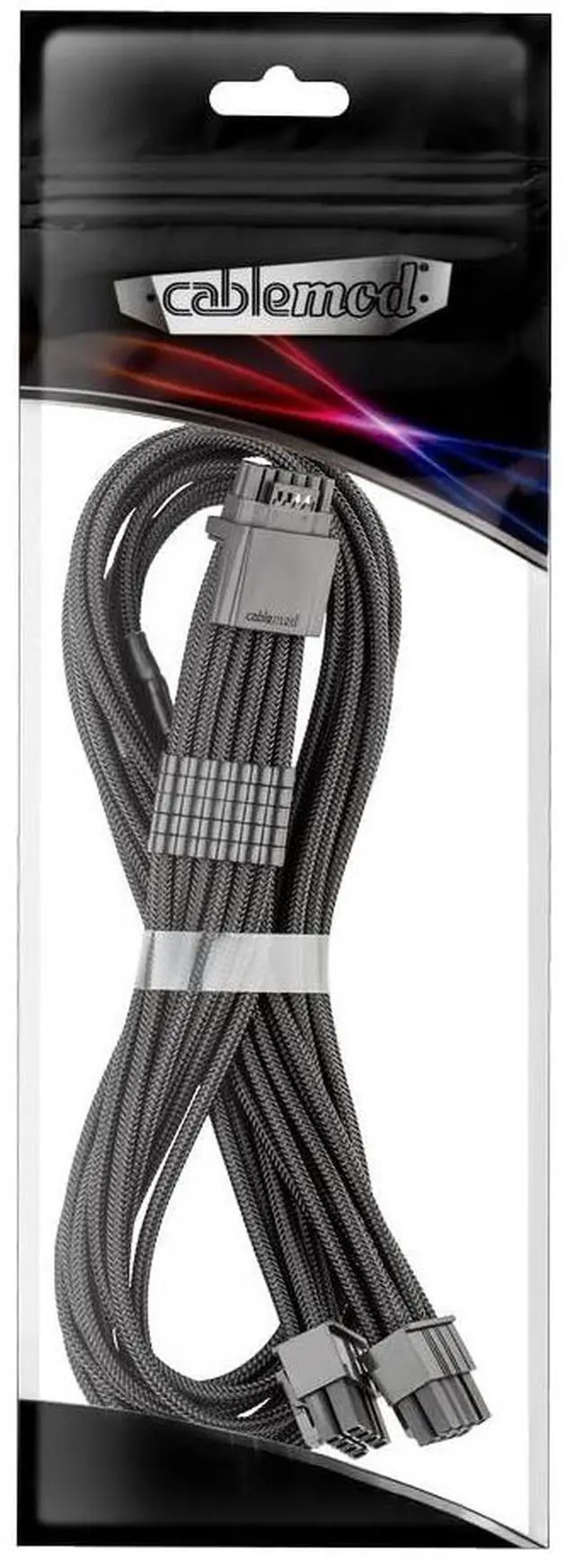 Alt view image 3 of 3 - CableMod RT-Series Pro ModMesh Sleeved 12VHPWR StealthSense PCI-e Cable for ASUS/Seasonic/Phanteks (Black, 16-pin to Dual 8-pin, 60cm)