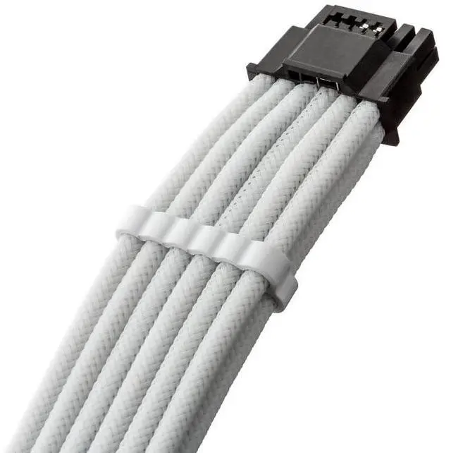 Alt view image 2 of 3 - CableMod RT-Series Pro ModMesh Sleeved 12VHPWR StealthSense PCI-e Cable for ASUS/Seasonic/Phanteks (White, 16-pin to Dual 8-pin, 60cm)
