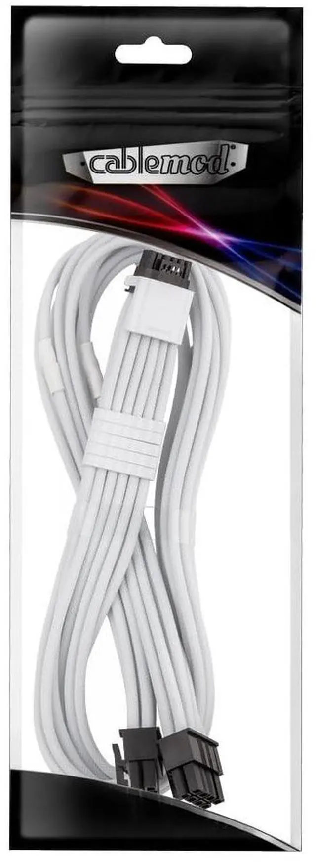 Alt view image 3 of 3 - CableMod RT-Series Pro ModMesh Sleeved 12VHPWR StealthSense PCI-e Cable for ASUS/Seasonic/Phanteks (White, 16-pin to Dual 8-pin, 60cm)