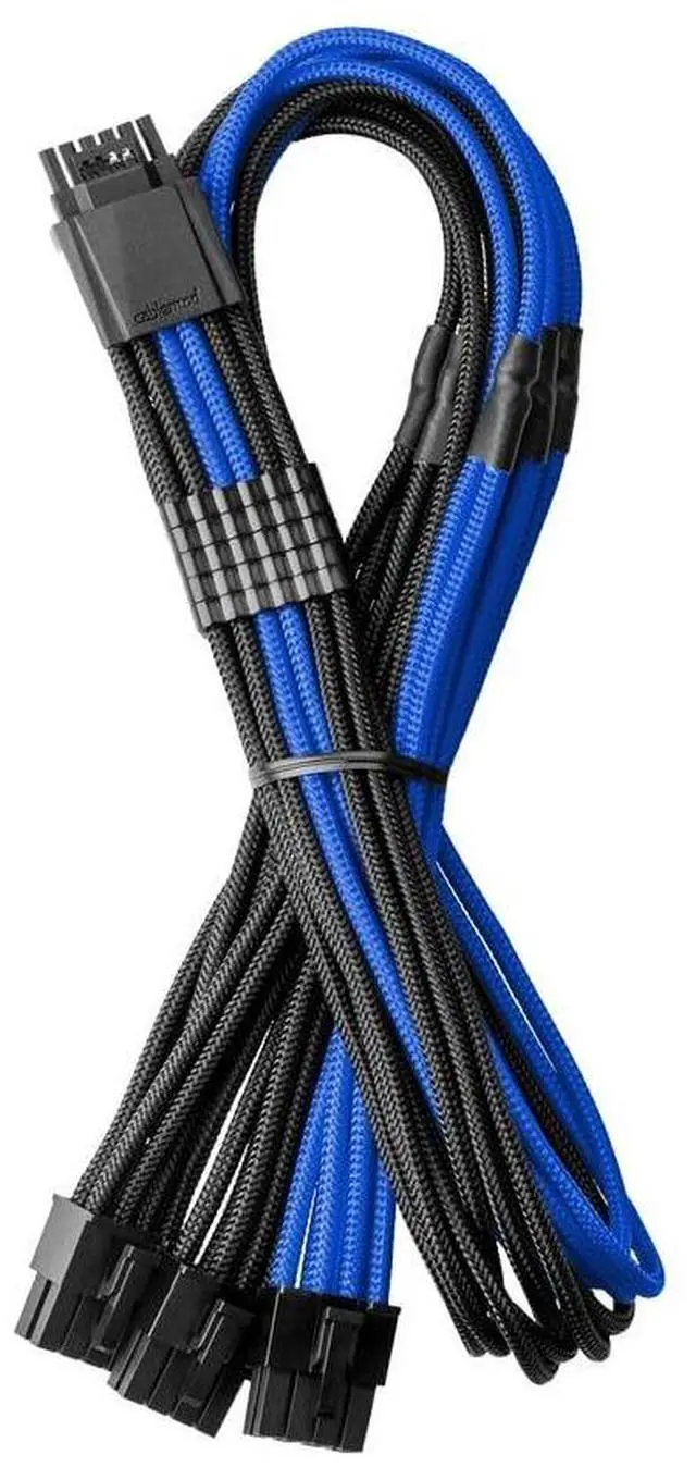 Main image of CableMod RT-Series ModMesh Sleeved 12VHPWR StealthSense PCI-e Cable for ASUS/Seasonic/Phanteks (Black + Blue, 16-pin to Triple 8-pin, 60cm)
