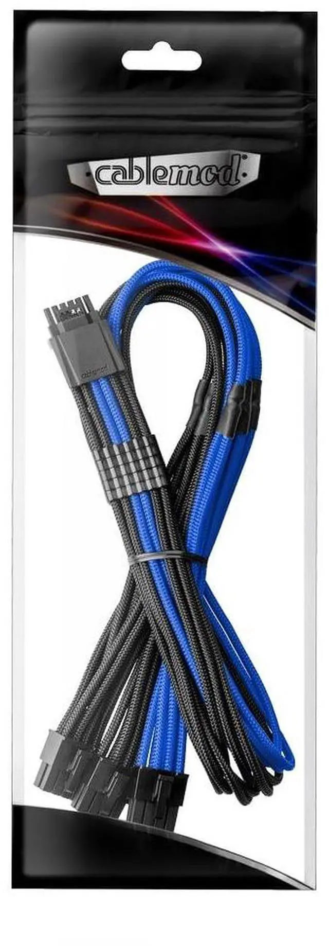 Alt view image 3 of 3 - CableMod RT-Series ModMesh Sleeved 12VHPWR StealthSense PCI-e Cable for ASUS/Seasonic/Phanteks (Black + Blue, 16-pin to Triple 8-pin, 60cm)