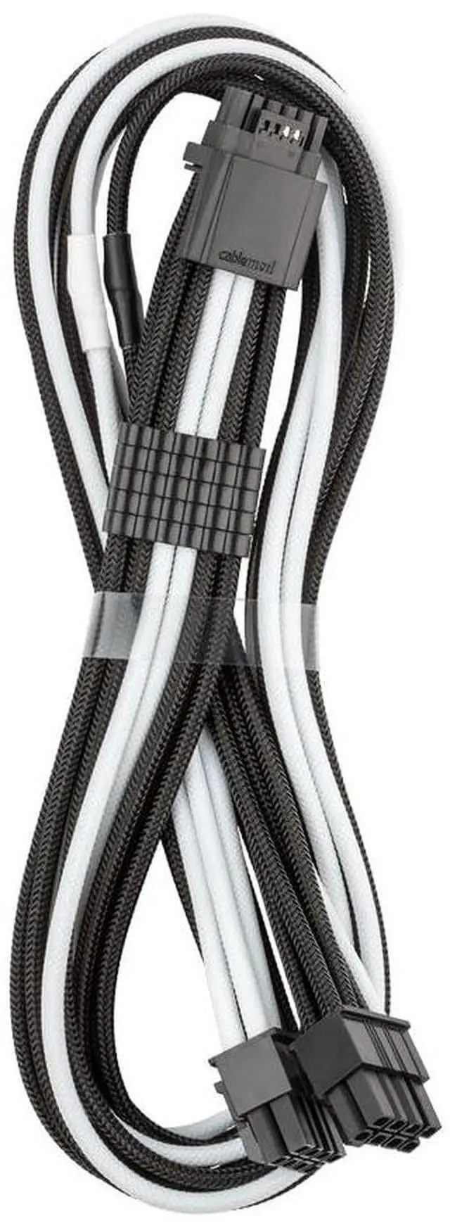 Main image of CableMod RT-Series Pro ModMesh Sleeved 12VHPWR StealthSense PCI-e Cable for ASUS/Seasonic/Phanteks (Black + White, 16-pin to Dual 8-pin, 60cm)