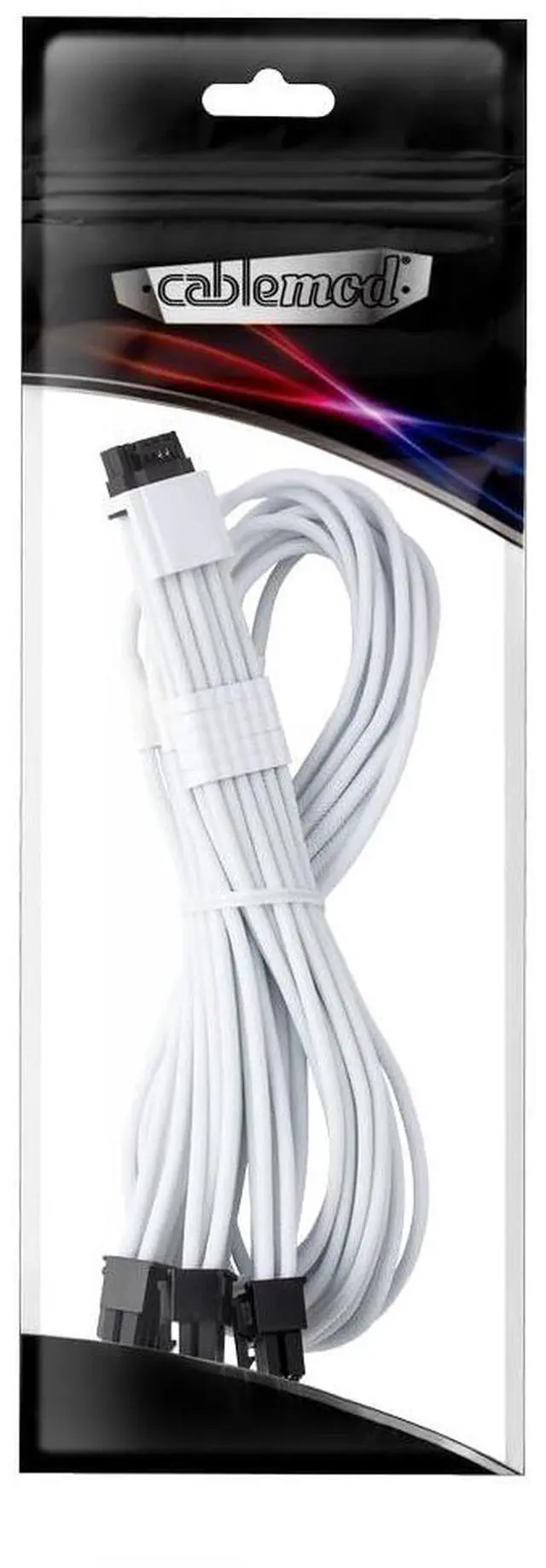 Alt view image 3 of 3 - CableMod E-Series Pro ModMesh Sleeved 12VHPWR StealthSense PCI-e Cable for EVGA G/G+ / P/P+ / T (White, 16-pin to Triple 8-pin, 60cm)