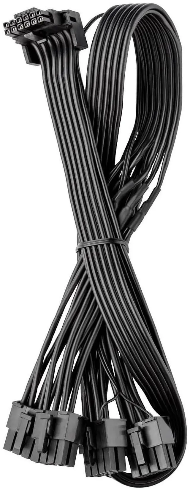 Main image of CableMod Basics RT-Series 12VHPWR 90 Degree StealthSense PCI-e Cable for ASUS/Seasonic/Phanteks - Variant B (Black, 16-pin to Quad 8-pin, 60cm)