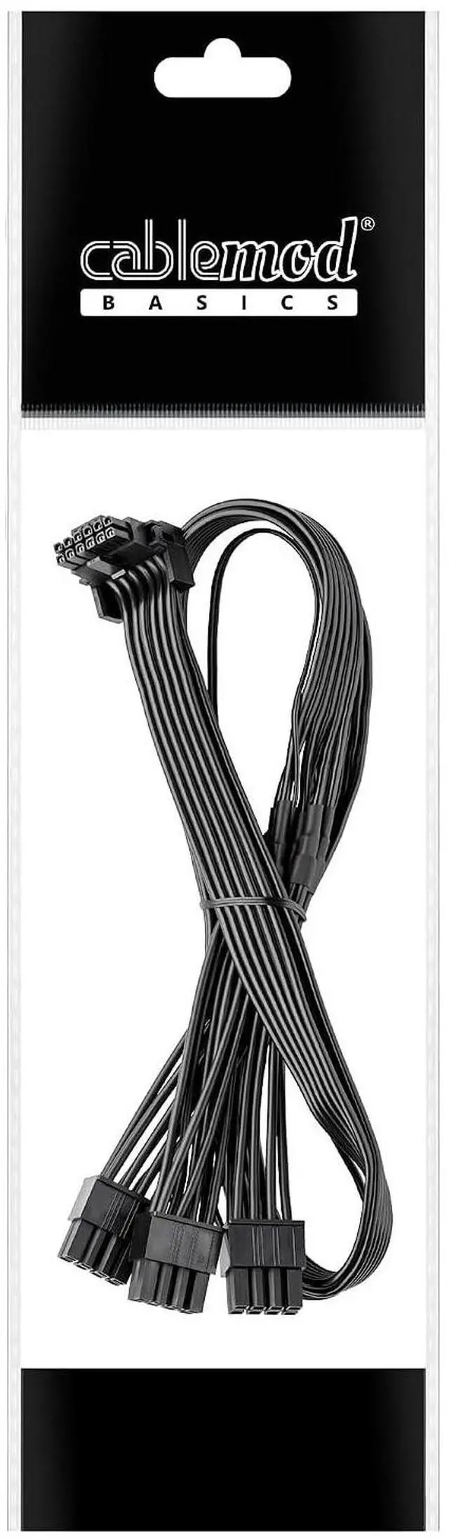Alt view image 3 of 3 - CableMod Basics RT-Series 12VHPWR 90 Degree StealthSense PCI-e Cable for ASUS/Seasonic/Phanteks - Variant B(Black, 16-pin to Triple 8-pin, 60cm)