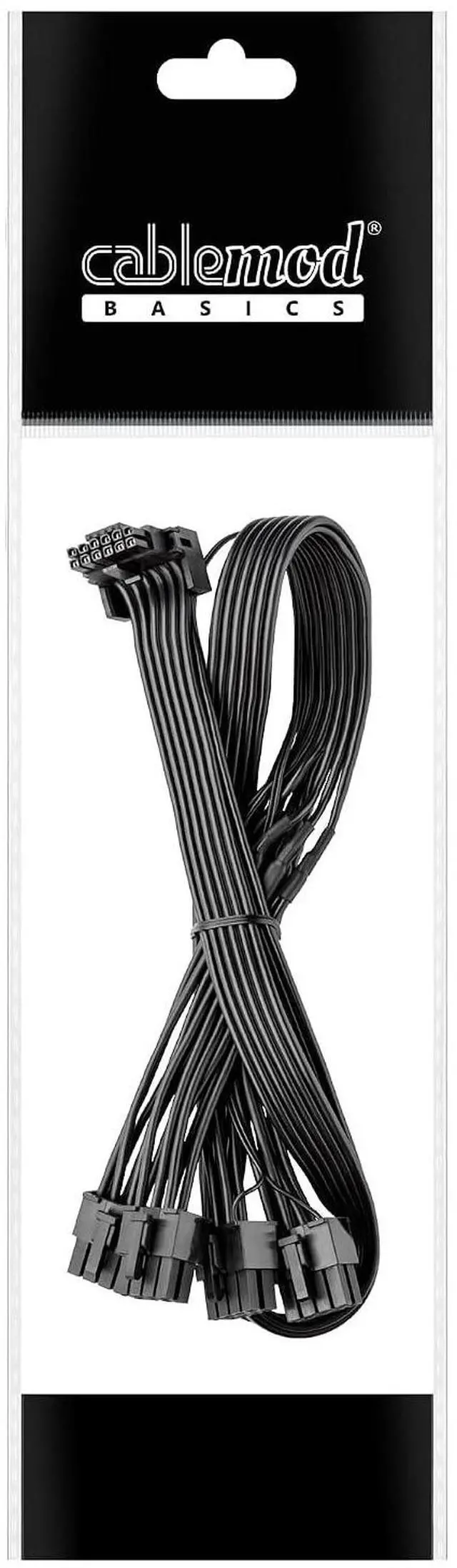 Alt view image 3 of 3 - CableMod Basics RT-Series 12VHPWR 90 Degree StealthSense PCI-e Cable for ASUS/Seasonic/Phanteks - Variant B (Black, 16-pin to Quad 8-pin, 60cm)