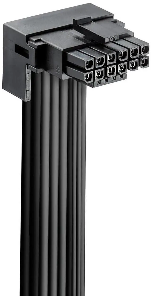 Alt view image 2 of 3 - CableMod Basics E-Series 12VHPWR 90 Degree StealthSense PCI-e Cable for EVGA - Variant A (Black, 16-pin to Triple 8-pin, 60cm)