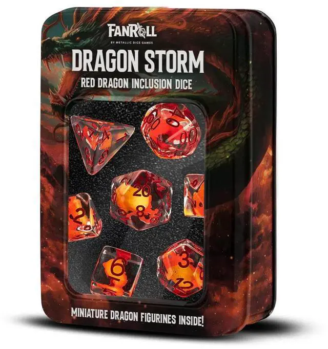 Main image of Dragon Storm Inclusion Resin Dice Set: Red Dragon