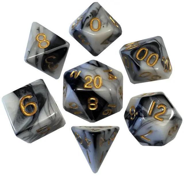 Alt view image 2 of 7 - Marble Pattern High Quality Acrylic Dice Set (8 Options)