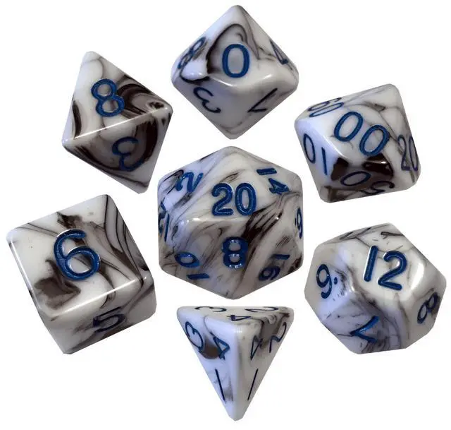 Alt view image 3 of 7 - Marble Pattern High Quality Acrylic Dice Set (8 Options)