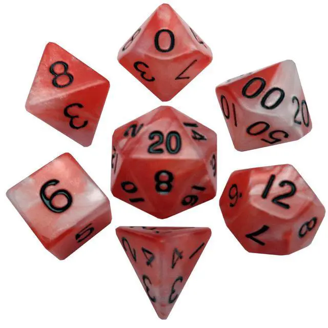 Alt view image 5 of 7 - Marble Pattern High Quality Acrylic Dice Set (8 Options)