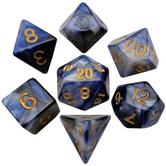 Alt view image 6 of 7 - Marble Pattern High Quality Acrylic Dice Set (8 Options)