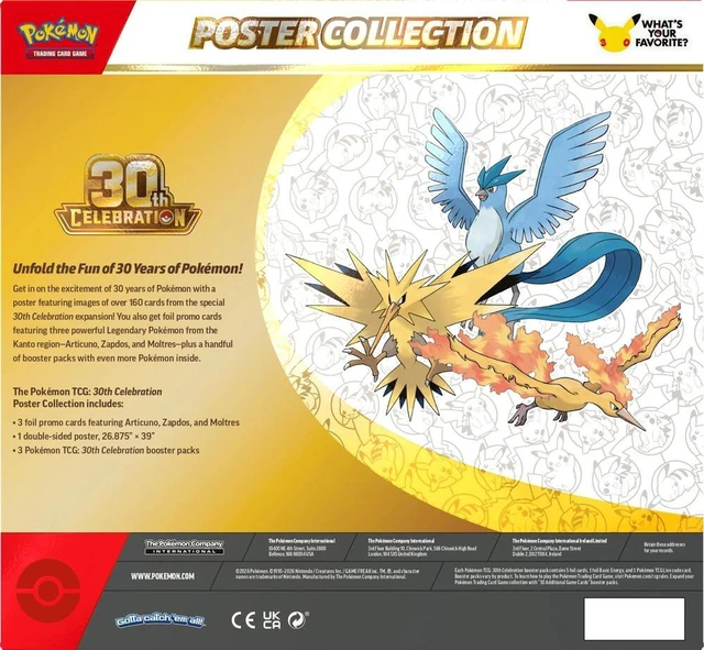 Alt view image 5 of 5 - Pokemon TCG: 30th Celebration Poster Collection - OEM