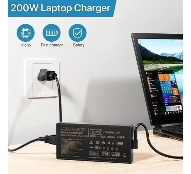 Alt view image 6 of 6 - 200W Charger Fit for Asus Rog Zephyrus G15 GA503QR Laptop 200W AC Adapter Power Charger