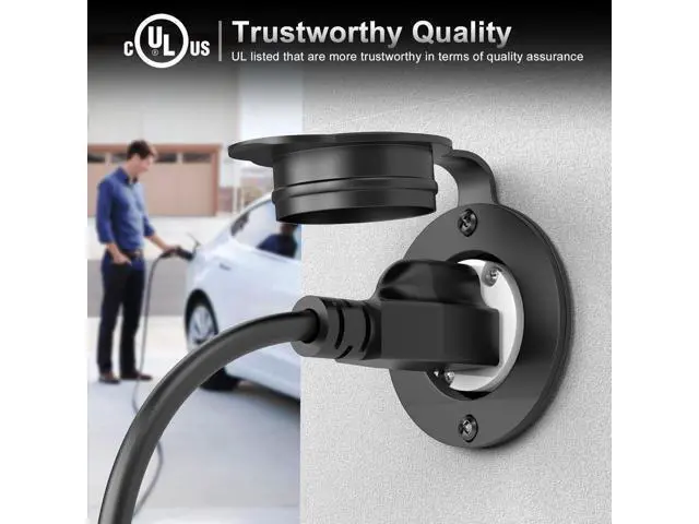 Alt view image 5 of 7 - Flanged Outlet NEMA 5-15R - 110V/120V, 15 Amps Single Round Female Plug Receptacle, Weather Resistant, Flush Mount Inlet for RV, Camper, Marine, Truck Bed, Golf Cart, Indoor/Outdoor Use, UL Listed