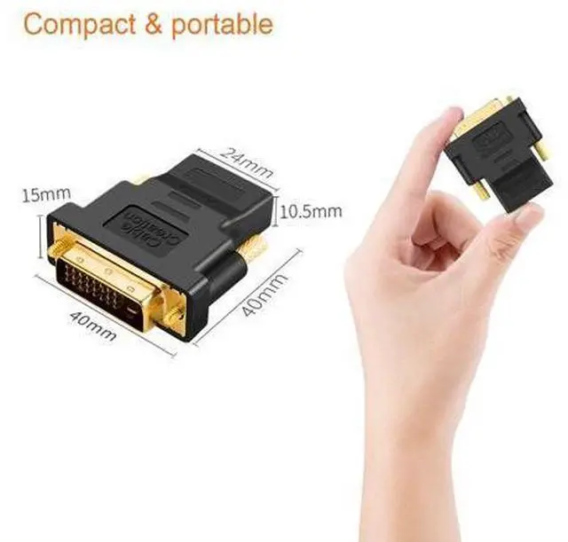 Alt view image 5 of 5 - CableCreation DVI to HDMI Adapter, 5-Pack Bi-Directional DVI-D(24+1) Male to HDMI Female Converter, Support 1080P 3D for PS3, PS4, TV Box, Blu-ray, Projector, HDTV