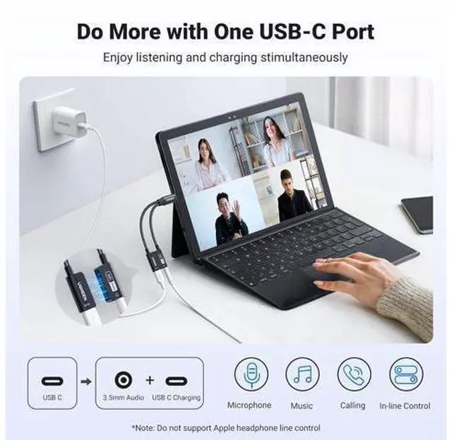 Alt view image 2 of 7 - UGREEN Magnetic USB C to 3.5mm Audio Adapter and Charger 2 in 1 Hi-Res 32bit/384kHz Aux to USB C with PD 60W Fast Charging Dongle Cable for iPhone 16 Pro Max, Switch 2, Galaxy S25Ultra, iPad Pro