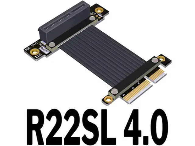 Alt view image 2 of 6 - PCIe 4X to 4X Riser Cable GEN4 PCI-Express 4.0 X4 Extension Cable 90/180 Degree GPU Riser Vertical Mount for USB Adapter Network Card Capture Card Bitcoin Miner (25CM,R22SL)