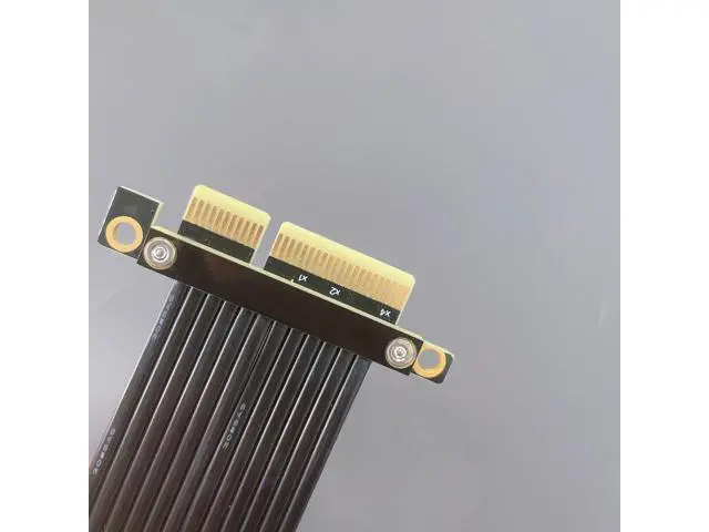 Alt view image 5 of 6 - PCIe 4X to 4X Riser Cable GEN4 PCI-Express 4.0 X4 Extension Cable 90/180 Degree GPU Riser Vertical Mount for USB Adapter Network Card Capture Card Bitcoin Miner (25CM,R22SL)