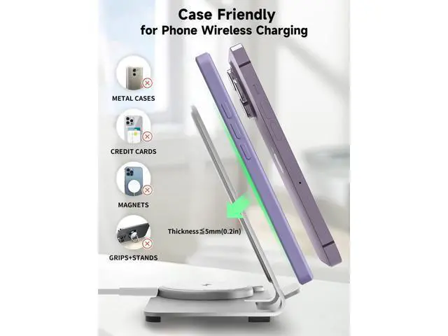 Alt view image 5 of 7 - Wireless Charger 3 in 1,Aluminum Alloy Wireless Charging Stand 18W Fast Charging for iPhone 15/14/13/12/11/Pro/Max/XS/XR/X/8, iWatch9/8/7/6/5/4/3/2/SE, Airpods Pro/3/2