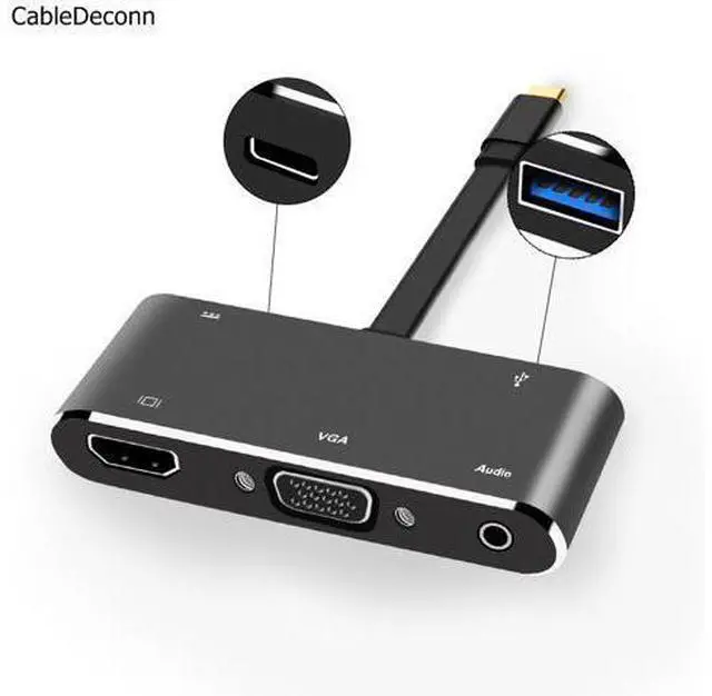 Main image of CableDeconn USB-C Hub Dock Thunderbolt 3 to HDMI 4K VGA USB3.0 Hub USB-C PD Audio Converter Cable Adapter for Macbook 2016 2017