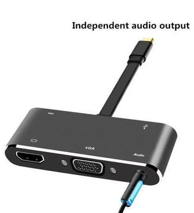 Alt view image 2 of 7 - CableDeconn USB-C Hub Dock Thunderbolt 3 to HDMI 4K VGA USB3.0 Hub USB-C PD Audio Converter Cable Adapter for Macbook 2016 2017