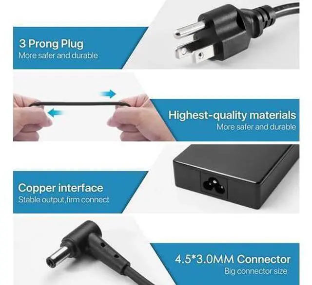 Alt view image 2 of 5 - 20V 6A 120W AC Adapter Charger for MSI Thin gf63 gv15 GV15-Thin-11SC GF63 Thin 10 11 12Th Intel core Laptop ms-16r5 ms-16r6 ms-16r7 adp-120vh d a17-120p2a Laptop Power Supply Adapter Cord