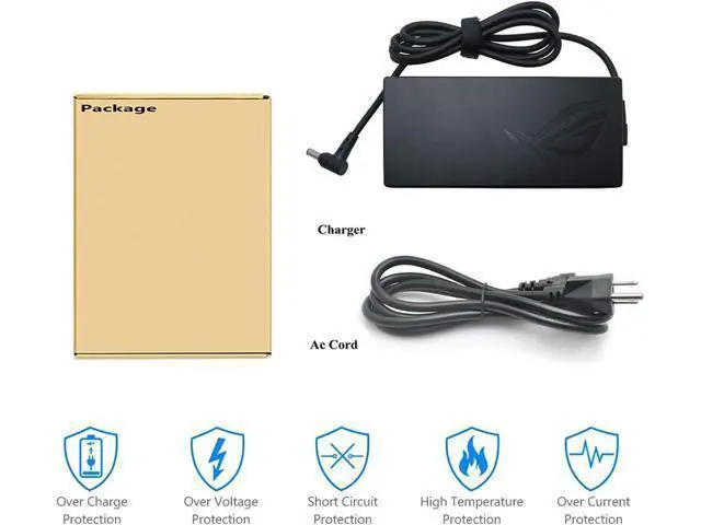 Alt view image 6 of 6 - New 200W AC Charger Fit for ASUS ROG Zephyrus ADP-200JB D AC Adapter, for ASUS ROG Zephyrus G15 GA503 GA503QM GA503QS GA503QR TUF Dash F15 FX516PR FA506QR Gaming Laptop 20V 10A Charger
