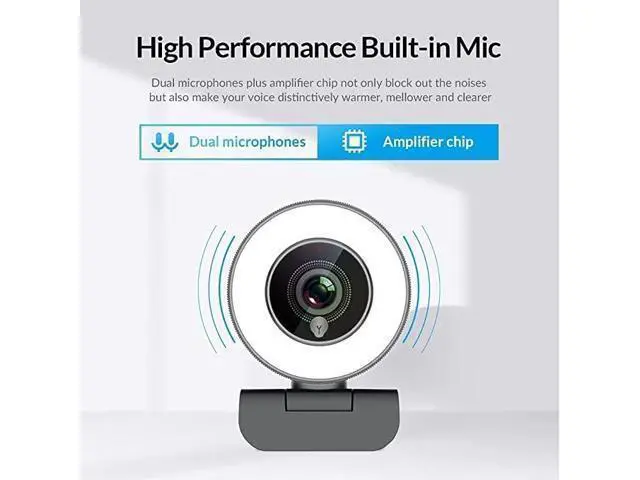 Alt view image 4 of 12 - Streaming 1080P HD Webcam Built in Adjustable Ring Light and Mic. Advanced autofocus AF Web Camera for Google Meet Gamer Facebook YouTube Streamer