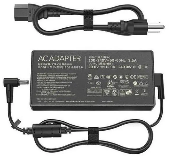 Main image of HHZ 240W Laptop Charger Compatible with Asus ROG Zephyrus G14 G15 M16 G16 S15 S17 Flow X16 Strix Scar 15 20V/12A Adapter TUF Gaming A15 A17 F15 F16 F17 AD240-00E ADP-240EB Power Cord Supply