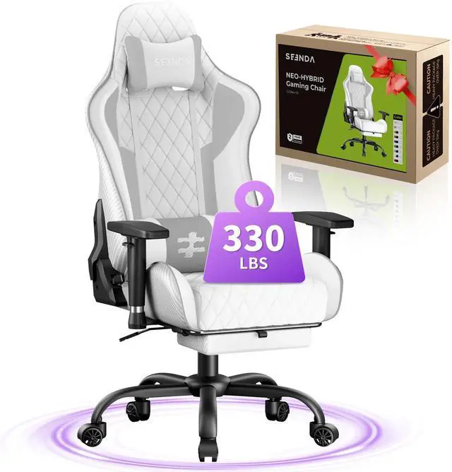 Main image of Seenda GCPro-10 Gaming Chair, Video Game Chair with Footrest and Lumbar Support, Ergonomic Computer Desk Chair Height Adjustable with Swivel Seat and Headrest