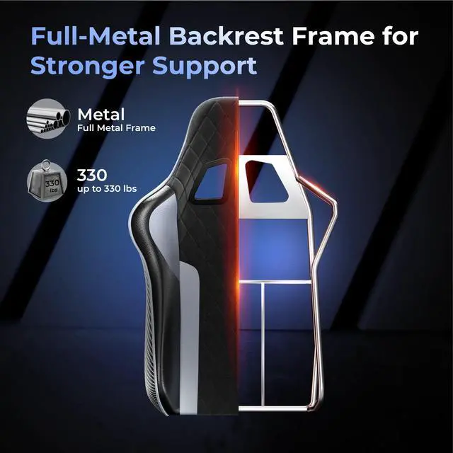 Alt view image 6 of 7 - Seenda GCPro-10 Gaming Chair, Big and Tall Video Game Chair with Footrest, High Back Ergonomic Computer Desk Chair Height Adjustable with Headrest and Lumbar Support Darkgray