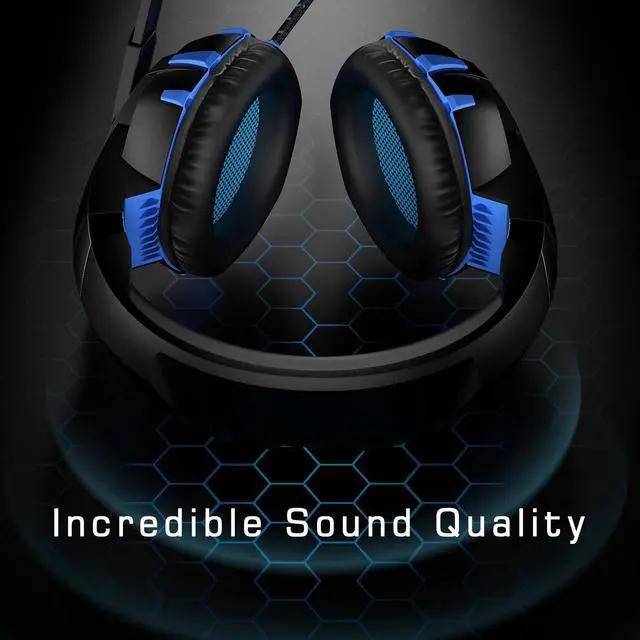 Alt view image 4 of 7 - RUNMUS K2 Gaming Headset with 7.1 Surround Sound Stereo, Noise Canceling PS4 Headset with Mic & LED Light, Compatible with PC, PS5, Xbox One Controller, Nintendo Switch