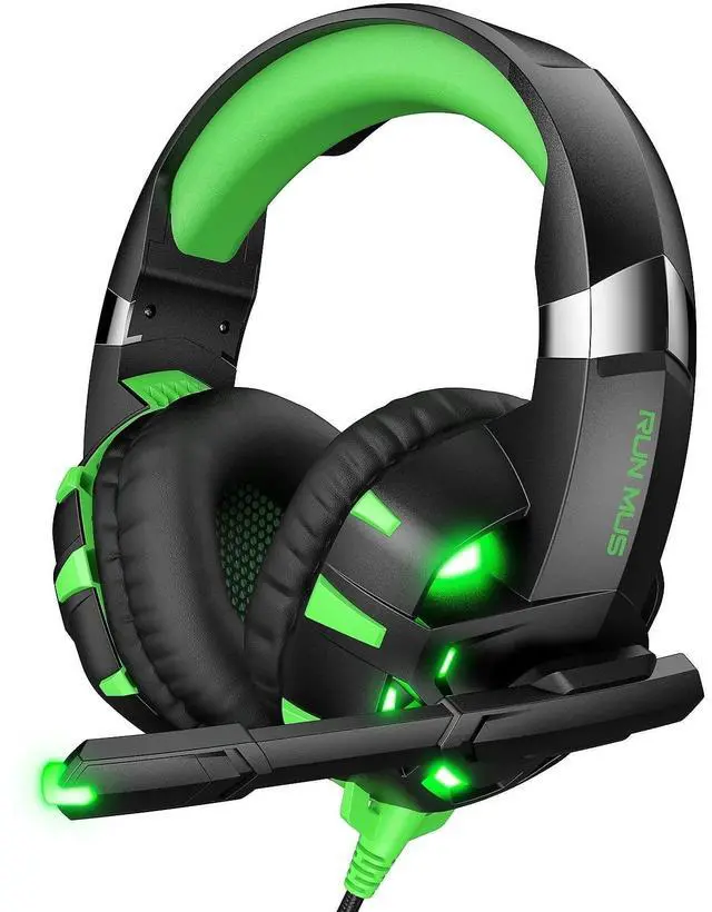Main image of RUNMUS K2 Gaming Headset, Gaming Headphone with 7.1 Surround Sound Stereo, Xbox One Headset with Noise Canceling Mic & LED Light, Compatible with PC, PS4, PS5, Nintendo Switch